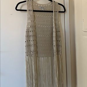 Trendy crochet throw over vest